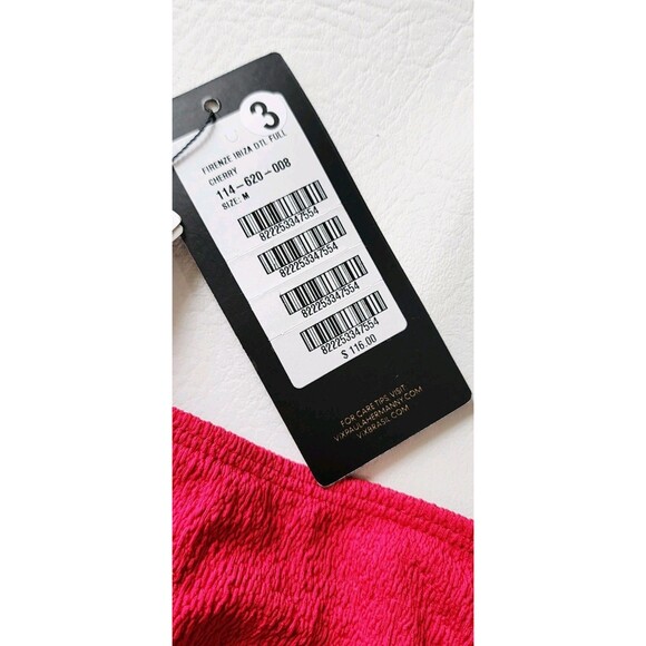 Vix Paula Hermanny Ibiza Triangle Top S & Bikini bottom M set  Cherry Firenze - Picture 5 of 11